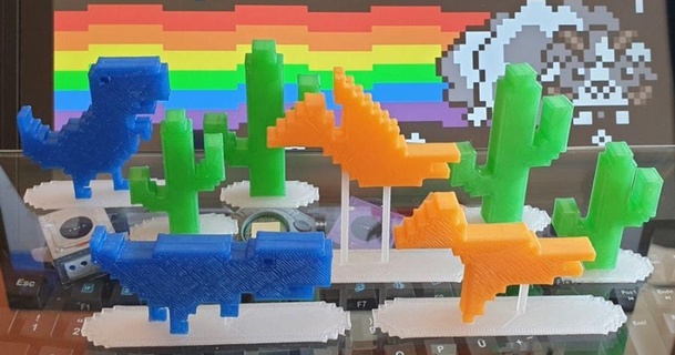 krom çevrimdışı dino oyun monitör arkadaşlar ixpatch indir Bedava stl model printablescom 3d modeller oyuncaklar oyunlar kaktüs Dinozor 3d print model - Mito3D