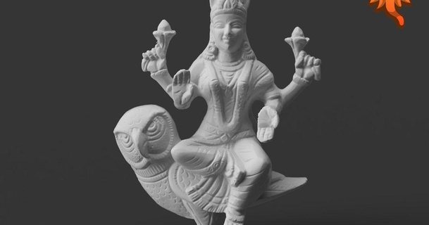 lakshmi uluka owl making gods india download free stl model printablescom 3d models world & scans people goddess hindu 3d print model - Mito3D