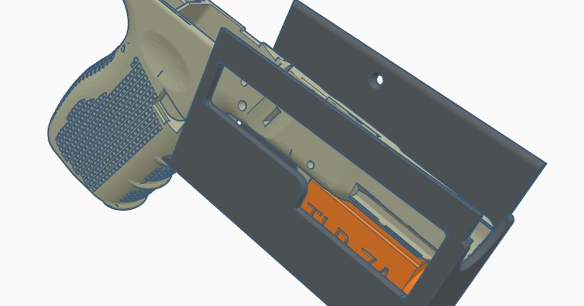 glock 19 wall holder streamlight tlr-7 tlr-7a rob download free stl model printablescom 3d models hobby & makers ideas firearm firearms glock19 3D print model - Mito3D