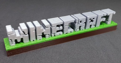 Minecraft 3d logo colle nécessaire Télécharger libre stl modèle imprimablescom modèles jouets Jeux Jeu statue hommage 3d print model - Mito3D
