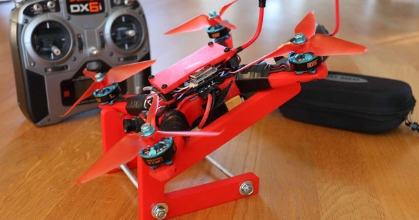fpv racer racecopter frame 5 inch 220mm diagonal matthias kesenheimer download free stl model printablescom 3d models hobby & makers rc robotics 5inch fpvracer quadcopterframe 3d print model - Mito3D