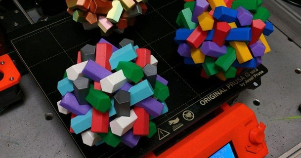 farbig Pentapod Puzzle matveymoo download frei stl Modell Printablescom 3d Modelle Spielzeuge Spiele Rätsel brain teasers Mathematik Mehrfarbig gekerbt Platonicsolids 3d print model - Mito3D