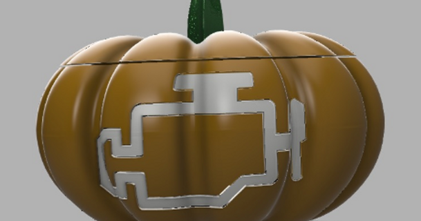 car pumpkin - check engine shouldercz download free stl model printablescom 3d models art & design designs halloween pumkin 3d print model - Mito3D