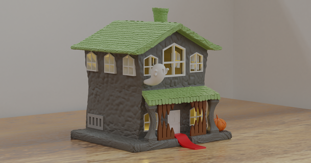 witch's house charlya download free stl model printablescom 3d models household decor halloween halloweendecoration halloweenhouse 3d print model - Mito3D