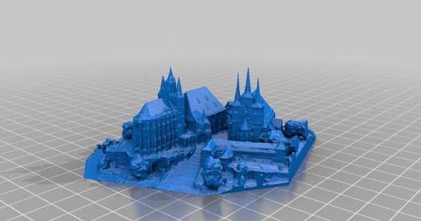 Ortaçağa ait kasaba merkez Erfurt Almanya openscan indir Bedava stl model printablescom 3d modeller dünya taramalar mimari şehir Planlama katedral kilise Kent 3d print model - Mito3D
