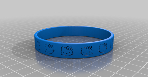 kitty bracelet jangy download free stl model printablescom 3d models fashion accessories 3d print model - Mito3D