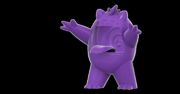 gigantamax gengar pokemon Jangy descargar gratis stl modelo imprimiblescom 3d modelos Arte diseño esculturas figuras 3d print model - Mito3D
