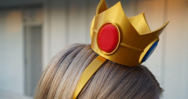 Princesa pêssego tiara traje coroa arco cabelo abordar brincos ataque aéreo baixar livre stl modelo printablescom 3d modelos fantasias acessórios cosplay 3d print model - Mito3D