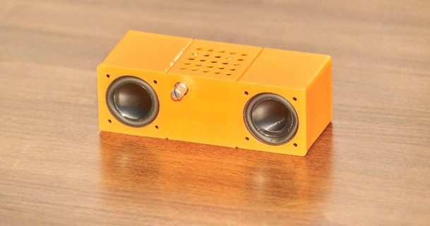 tiny powered speaker ywabiko download free stl model printablescom 3d models gadgets audio adafruit arduino ce32a max98306 3d print model - Mito3D