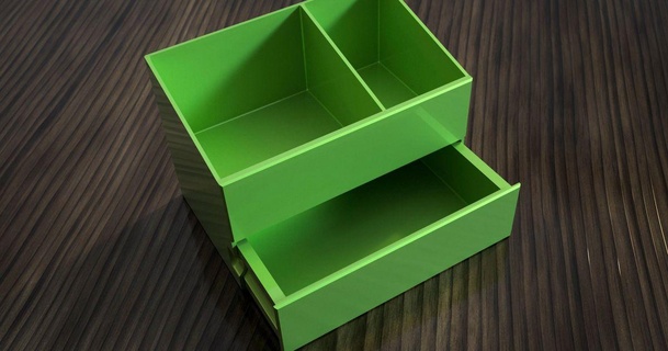 organizador caja cajón 3 tamaños resistencia suerte descargar gratis stl modelo imprimiblescom 3d modelos casa oficina montaje compartimentos 3d print model - Mito3D