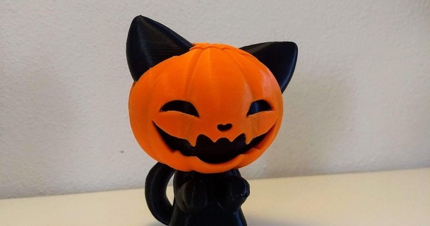 pumpkin cat petr cach download free stl model printablescom 3d models art & design sculptures halloweendecor 3d print model - Mito3D