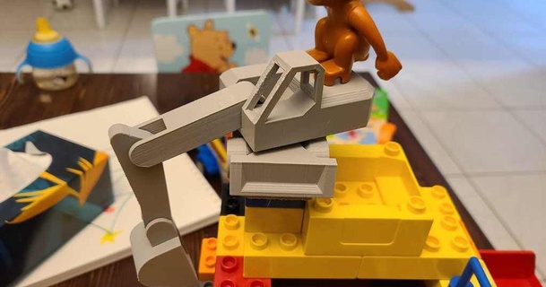 excavador Lego duplo surfalex2000 descargar gratis stl modelo imprimiblescom 3d modelos juguetes juegos edificio 3d print model - Mito3D