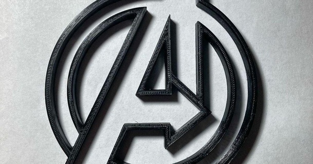 avengers logo acc3ssd3n13d download free stl model printablescom 3d models art & design 2d plates logos 3d print model - Mito3D