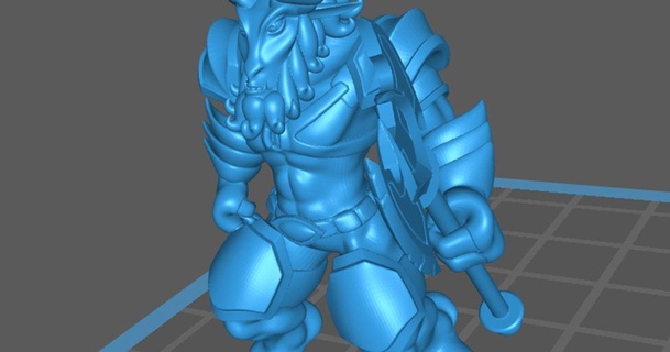 beastman goat man Guerreiro caos np dev baixar livre stl modelo printablescom 3d modelos brinquedos jogos rpg figuras dnd dragões masmorras bode 3d print model - Mito3D