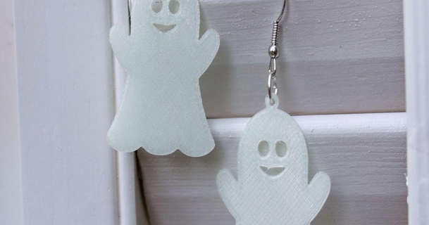 lindo Víspera Santos fantasma arete quesomcgee descargar gratis stl modelo imprimiblescom 3d modelos Moda mujer pendientes halloween 3d print model - Mito3D