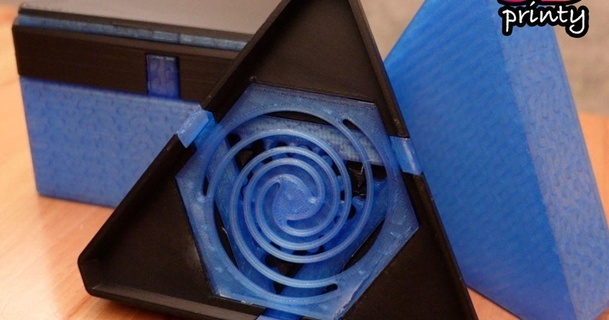 torção fechadura truque caixa triângulo 3d printy baixar livre stl modelo printablescom modelos casa equipamento recipiente enigma tortuoso 3d print model - Mito3D