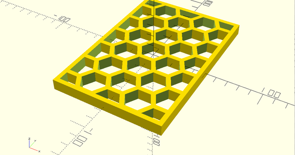 hexagonal grid generator openscad james evans mnmlmaker download free stl model printablescom 3d models learning objects hex hexagon 3d print model - Mito3D