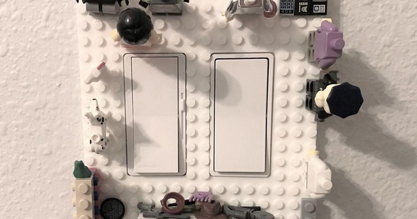 pared cambiar interruptor plato legos Eaton tornillos agibson2 descargar gratis stl modelo imprimiblescom 3d modelos casa equipo Lego legocompatible placa luz 3d print model - Mito3D