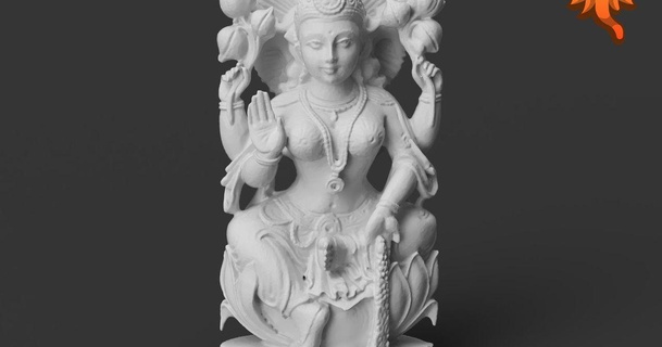 padmapriya lakshmi - who loves lotus making gods india download free stl model printablescom 3d models art & design sculptures goddess hindu hinduism 3d print model - Mito3D