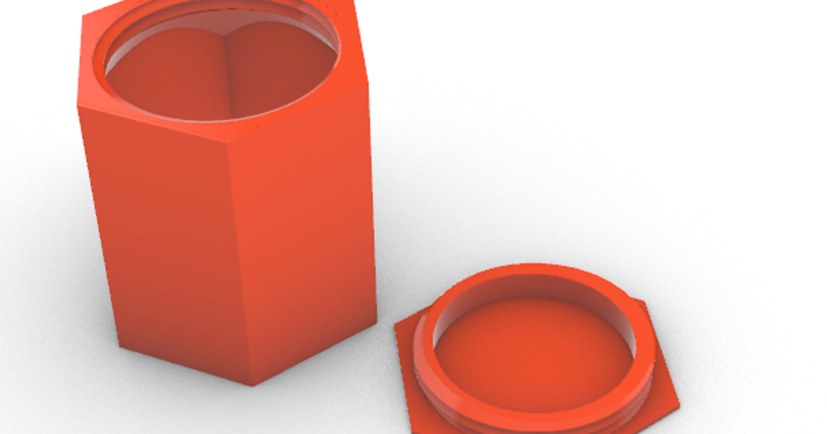 hexagonal threadable box mstejska download free stl model printablescom 3d models hobby & makers organizers 3D print model - Mito3D