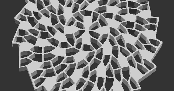 tessellation spirale labourer peter adieu Télécharger libre stl modèle imprimablescom 3d modèles art conception dessins irrégulier Pentagone pentacle tesselation 3d print model - Mito3D
