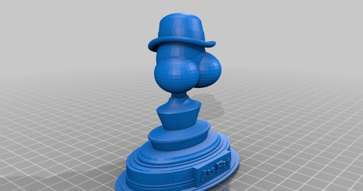 culo cappello premio Peter addio Scarica gratuito stl modello printablescom 3d Modelli arte design 2d piatti loghi trofeo 3D print model - Mito3D