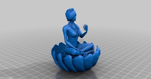 blanco tara sentado loto flor pedro farell descargar gratis stl modelo imprimiblescom 3d modelos Arte diseño esculturas Buda estatua 3d print model - Mito3D