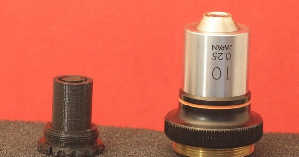 microscópio objetivo funil pára encaixa modelo patta baixar livre stl printablescom 3d modelos aparelhos foto vídeo abertura condensador 3d print model - Mito3D