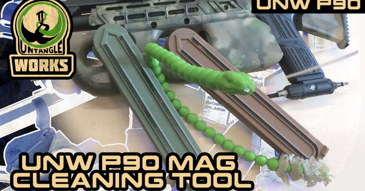 desenrolar p90 mag limpeza ferramenta serpente desembaraçar baixar livre stl modelo printablescom 3d modelos Esportes ar magfed paintball 3D print model - Mito3D
