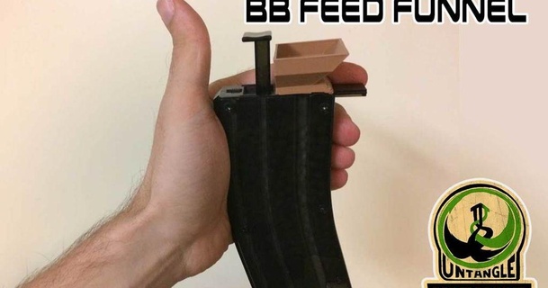 unw bb feeder funnel tokyo marui m4 styled bb loader untangleworks download free stl model printablescom 3d models sports & outdoor sports airsoft airsoftaccesories funnel speedloader 3d print model - Mito3D