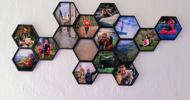 photo frame hexxas 18 remix mishain download free stl model printablescom 3d models art & design wall-mounted hexas ramecek sestiuhelnik 3d print model - Mito3D