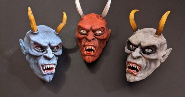 minyatür 3d basılı Krampus maske yaratıklar tema indir Bedava stl model printablescom modeller Sanat tasarım heykeller dekorasyon cadılar bayramı 3d print model - Mito3D