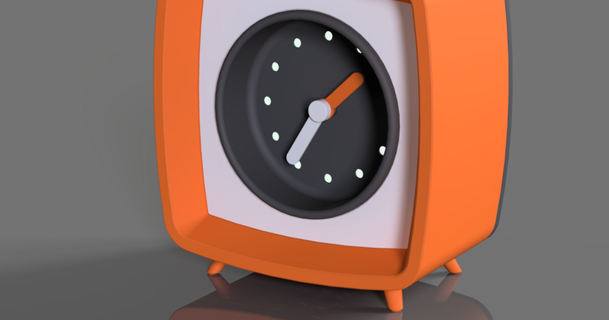 mid century moderne bureau l'horloge davemoneysign Télécharger libre stl modèle imprimablescom 3d modèles Ménage décor horloges Douane personnalisable décoration 3d print model - Mito3D