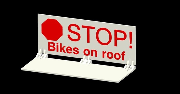 pop up warning sign - bikes roof reallifeonhold download free stl model printablescom 3d models sports & outdoor bicycle car hood popup 3d print model - Mito3D