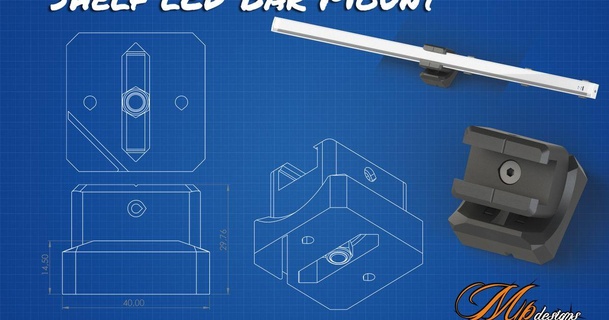 estante LED bar montar mp3d descargar gratis stl modelo imprimiblescom 3d modelos pasatiempo hacedores ideas ledholder Lámpara led luz ledmount ligero 3d print model - Mito3D