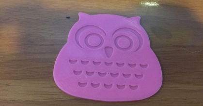 owl coaster lamiskin download free stl model printablescom 3d models art & design 2d plates logos cup 3d print model - Mito3D