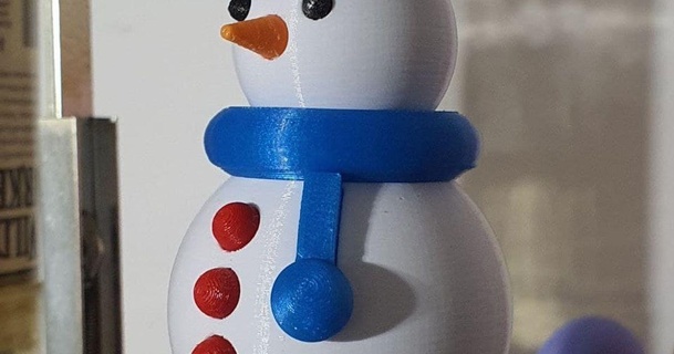 pupazzo di neve stl singoli multi material fotone download free model printablescom 3d models toys & games mmu2s multicolor multimaterial snowman 3d print model - Mito3D