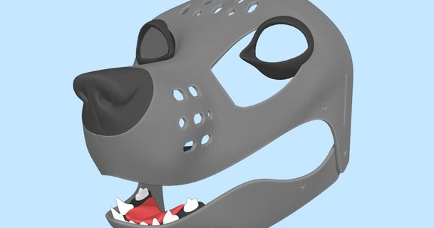 openfur small canine fursuit head luccus download free stl model printablescom 3d models costumes & accessories masks cosplay furry dog 3d print model - Mito3D