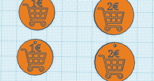 euro coin shopping cart trolley andre stadler download free stl model printablescom 3d models hobby & makers ideas supermarket 3d print model - Mito3D