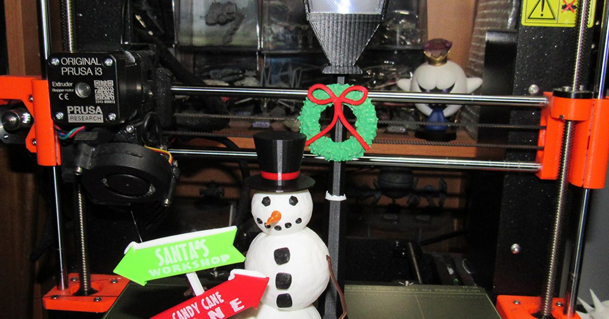 Navidad monigote nieve monitor ligero 3dtwinkie descargar gratis stl modelo imprimiblescom 3d modelos estacional diseños invierno años Decoraciones navidad felices vacaciones LED luz 3D print model - Mito3D