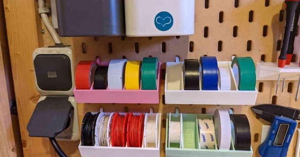 skadis electrical tape wire spool holder download free stl model printablescom 3d models hobby & makers organizers 3d print model - Mito3D