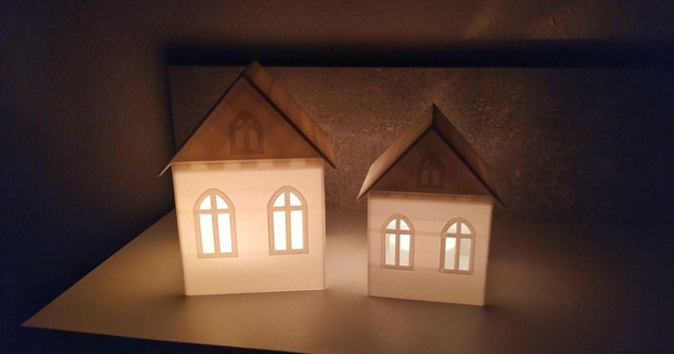 Noël maison soutien libre chalet tvorim3d Télécharger stl modèle imprimablescom 3d modèles saisonnier dessins hiver années décorations décoration LED 3d print model - Mito3D