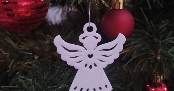 angel christmas - tree bauble keychain ek tvorim3d download free stl model printablescom 3d models seasonal designs winter & year's christmastree decoration 3d print model - Mito3D