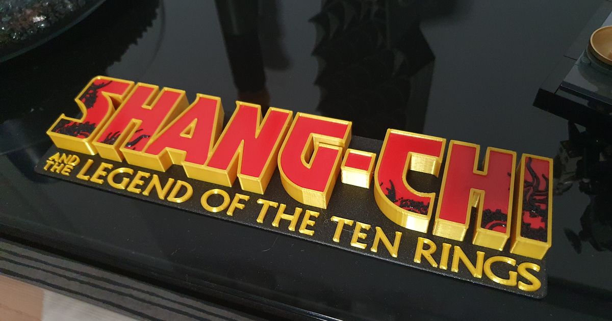 marvel shang-chi - logo print-3d download free stl model printablescom 3d models art & design 2d plates logos movie shangchi 3D print model - Mito3D