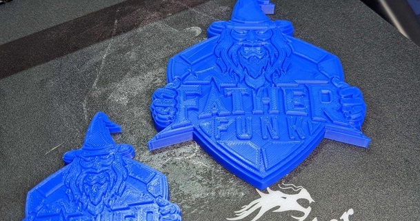father funk flat logo download free stl model printablescom 3d models art & design 2d plates logos 3d print model - Mito3D