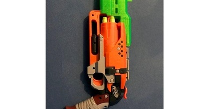 nerf martillo barril v2 Henne descargar gratis stl modelo imprimiblescom 3d modelos juguetes juegos pistola correr arma Nerf 3d print model - Mito3D