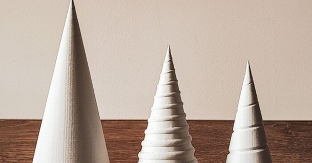 cone trees creaserra download free stl model printablescom 3d models seasonal designs winter & christmas year's christmasdecoration cones 3d print model - Mito3D
