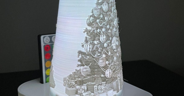 Natale albero guidato lampada remixare dahouzkat Scarica gratuito stl modello printablescom 3d Modelli stagione disegni inverno anni base ornamento 3d print model - Mito3D