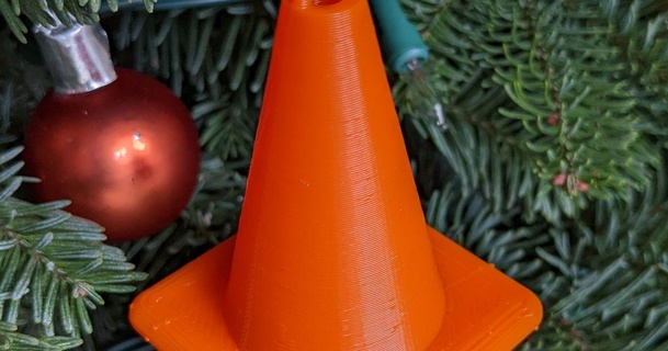 traffic cone ornament tbbenton download free stl model printablescom 3d models seasonal designs winter & christmas year's portland 3d print model - Mito3D