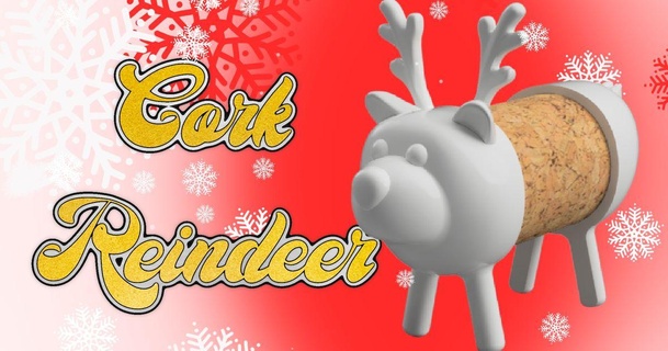 cork reindeer bugman 140 download free stl model printablescom 3d models seasonal designs winter & christmas year's decoration wine 3d print model - Mito3D